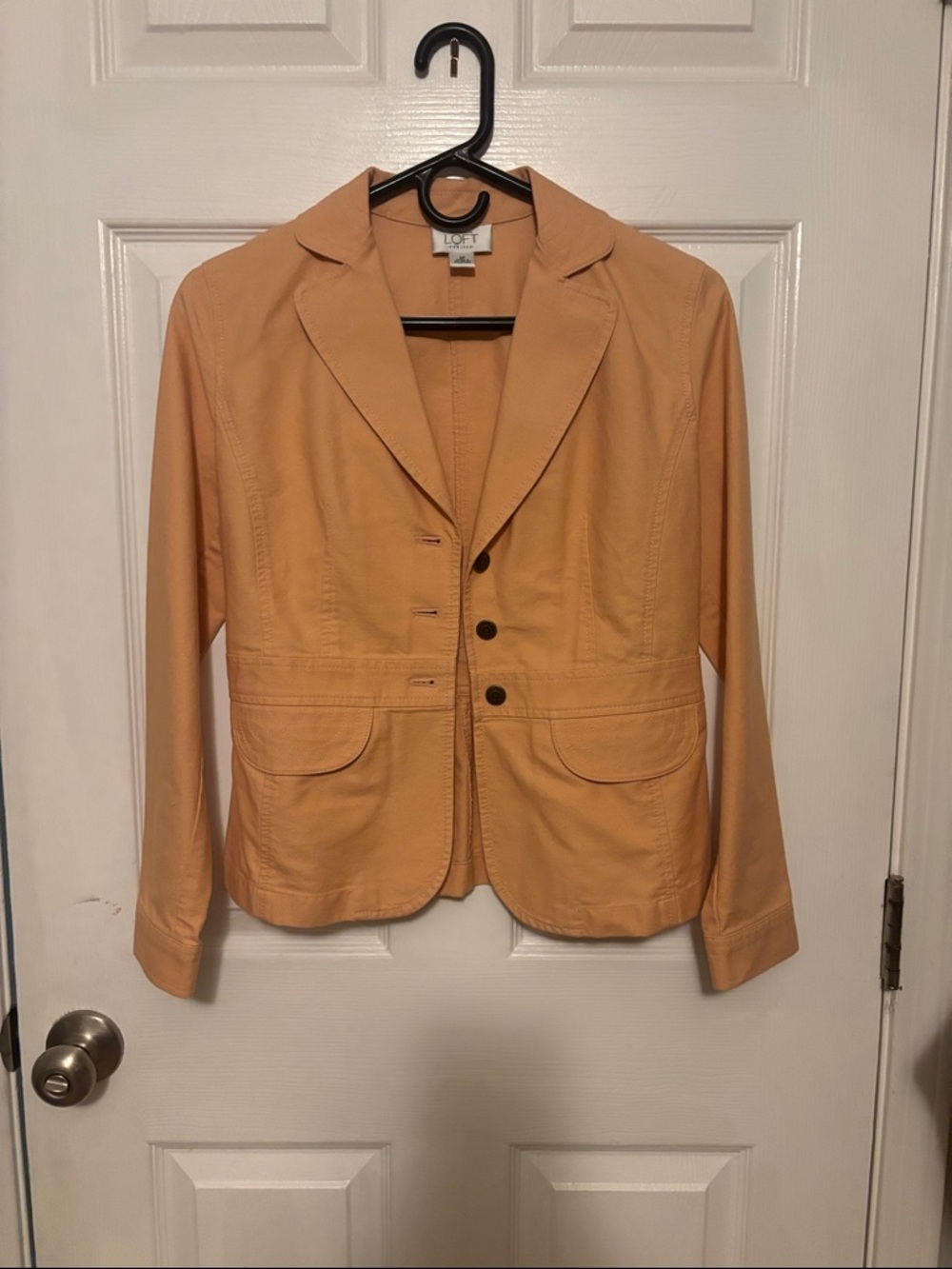 LOFT Women's Peach-Tan Single-Breasted Blazer